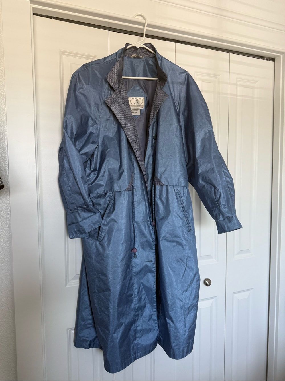 Vintage CBO New York womens PLUS Lightweight Blue Trench Coat